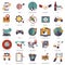 Set of flat design icons for business, pay per click, creative process, searching, web analysis, work-flow, on line shopping