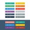 Set of flat design icons in colorful bars for