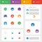 Set of flat design icons in colorful bars for
