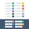 Set of flat design icons in colorful bars or icons