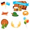 Set of flat design icons for Oktoberfest isolated on white vector.