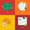 Set of flat design illustration concepts for algebra, geometry, calculus, statistics. Education and knowledge idea