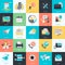 Set of flat design style universal icons