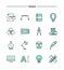 Set of flat design, thin line designer\'s tools icons