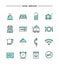 Set of flat design, thin line hotel services icons