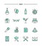 Set of flat design, thin line party icons