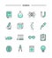 Set of flat design, thin line science icons
