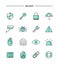 Set of flat design, thin line security icons