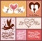 Set of flat design Valentines day greeting cards