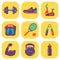 Set of flat fitness icons