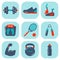 Set of flat fitness icons