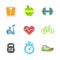 Set of Flat Fitness Icons. Vector