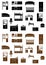 Set of flat furniture icons