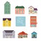 Set flat house icons. Family house icon isolated on white background. Concept for web banners, websites, infographics.