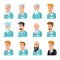 Set of flat icon of doctors different age and speciality