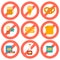 Set of flat icons with allergic gluten products