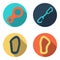 Set flat icons of climbing equipment