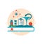Set flat icons of objects medicine laboratory, concept of health