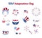 Set of flat icons for USA Independence day