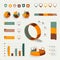 Set of flat infographic elements. Diagrams, speech