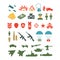 Set of flat military infographics icons
