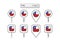 Set of flat pin Chile flag icon in diverse shapes flat pin icon