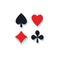 Set of flat playing card suit signs