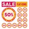 Set of flat sale labels