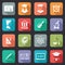 Set of flat school and education icons