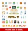 Set of flat school icons