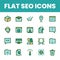 Set Flat Search Optimization Engine Icon