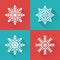 Set of flat simple winter snowflakes . Vector illustration.