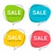 Set of flat speech bubble shaped banners, price tags, stickers,