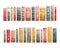 A set of flat spines of books in retro style, classic editions