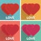 Set of flat typographic Valentines Day labels