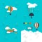 Set of flat vector design of the startup process, cloud storage,