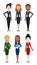 Set of flat vector illustrations women business worker, teacher