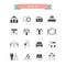 Set of flat wedding icons