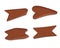 Set of flat wooden pointers. Cartoon signboard with wooden texture. Billboard with copy space.