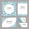 Set floral abstract template elements of corporate identity hand-drawn on white background.