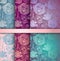 Set of floral seamless patterns