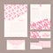 Set of floral vintage wedding cards, invitations or announcement