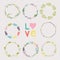 Set with floral wreaths. Template for wedding, mothers day, birt