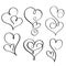 Set of flourish calligraphy vintage hearts. Illustration vector hand drawn EPS 10