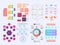 Set of flowchart elements different arrows for creating personalized charts.