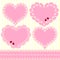Set of Flower Frame Heart Shape Card