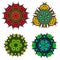 Set of flower mandalas/Abstract round ornament/Vector mandala set/Mandala design