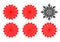 Set of flower and snowflakes papercut vector art