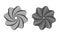 Set of flowers. halftone design for logo or icon