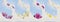 Set flowers in a milk splash. 3d realistic jasmine, rose, chamomile, orchid. Beautiful illustration. Banner.